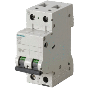 Interruptor Riel Dinn Tipo 5SL6, 2 polos, 63 amp
