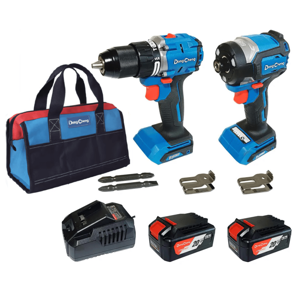 Kit Taladro Percutor y Atornillador de Impacto 20V / Motor Brushless / 2 Bater?as 4.0Ah Li-ion / Cargador y Bolsa de Transporte
