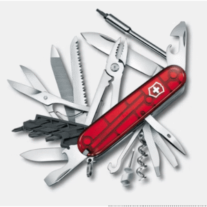 Navaja Multifunción Cyber Tool L / 39 Herramientas Profesionales / Para Técnicos Digitales / Llave Tuercas Tecnológica / Dados Hexagonales D-SUB / Set Bits Phillips-Torx-Hex / ABS-Cellidor Rojo / Fabricación Suiza