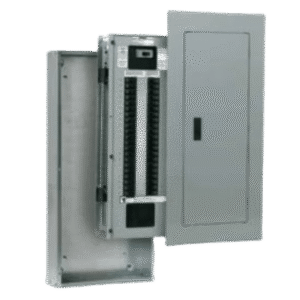 Tablero de alumbrado P1, 30 circuitos, Barras en aluminio 250 AMP, Frente de sobreponer, Sin zapatas principales.