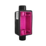 Caja Rectangular de 3/4"/ Con Recubrimiento  exterior de PVC e interior Purpura.