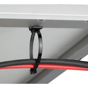 Cincho de Nylon 6.6 Solar Clip, 188mm largo x 14mm ancho, Color Negro, Exterior Resistente a Rayos UV, Paquete de 100pz