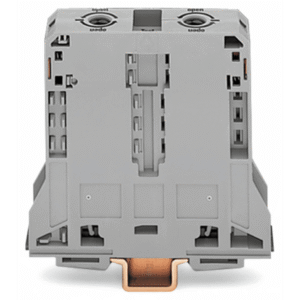 Borna de Paso para Corrientes Elevadas, 95 mm², POWER CAGE CLAMP, 2 Puntos de Conexión, 232 A, 1000 V, Montaje Carril DIN 35x15, Gris