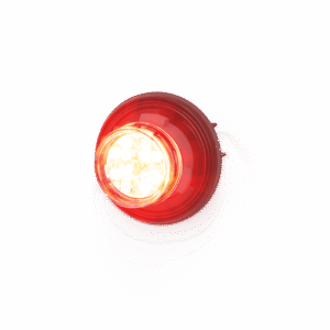 Estrobo Oculto de 12 LED, Rojo/Claro, Bisel Negro, Lente Transparente