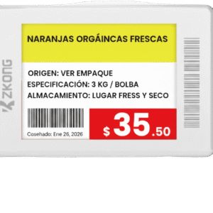 Etiqueta Electrónica de Estantería ESL 1.8 Pulgadas / Pantalla EPD a Color 224x168 píxeles / 4 Colores (Negro, Blanco, Rojo, Amarillo) / Batería 5 Años / Bluetooth LE 5.1 / Gestión en la Nube / NFC / CE ROHS FCC