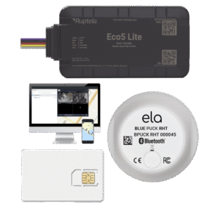 Rastreador Vehicular y Monitoreo de Flota / BLE 5.0 y GNSS / LTE CAT1 y LTE-M con Respaldo 2G / GNSS U-blox / MiKado IP54 / -20 °C a +40 °C / Acelerómetro de 3 Ejes / Suministro 9-32 V / Batería Interna