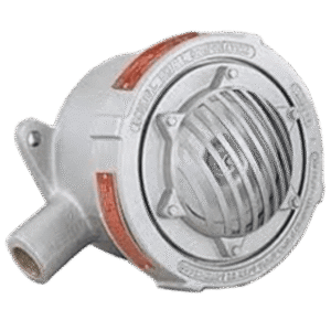 Bocina Vibrante a Prueba de Explosión Modelo 41X con Carcasa de Aluminio Resistente a la Corrosión / 120VAC, 240VAC, 24VDC / Volumen Ajustable / Ciclo de Trabajo 5 Minutos / Montaje en Tubería o Superficie