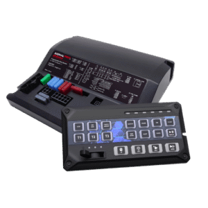 Sirena Vehicular de 200W de Potencia, Programable, Con Controlador de Panel Deslizante de 19 botones, indicador de flecha de tráfico de 6 LED, 12 Salidas Auxiliares