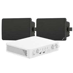 Kit de Audio | 70/100V | 2 Altavoces de pared | Bluetooth | Color Negro | Hik-Connect