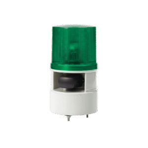 Luces de advertencia color Verde con sirena incorporada con 5 tonos máx. 105 dB en 12-24 VCD