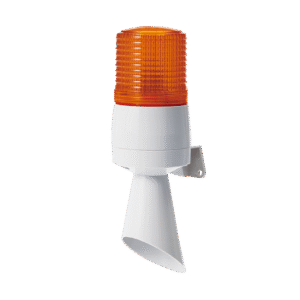 Luz LED con patrones de destello fijo y destellante con buzzer incorporado de alto volumen Máx. 95 dB color Ámbar 110 VCA