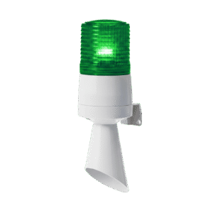 Luz LED con patrones de destello fijo y destellante con buzzer incorporado de alto volumen Máx. 95 dB color Verde 24 VCD