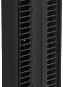 Administrador Vertical de Cables CableTek-EC, Doble Cara con Dedos Dobles, Acero 1.9 mm, Negro RAL 9005, 45U, Montaje Universal, Postes y Compuertas Incluidos