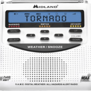 Radio de Alerta Meteorol??gica WR120, 7 Canales NOAA / Environment Canada, Alerta Sirena 90 dB, Tecnolog??a S.A.M.E., Respaldo de Bater??a, Certificado Public Alert, Reloj Alarma