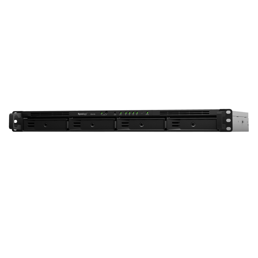 Unidad de Expansi??n Synology RX418 | 4 Bah??as SATA HDD/SSD 3.5" y 2.5" | eSATA | Profundidad 30 cm | Compatible con RackStation 1U | Administraci??n DSM.