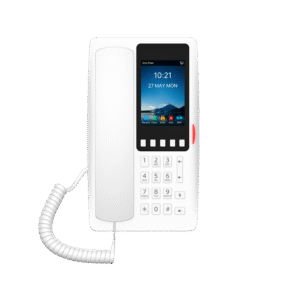 Tel?fono IP Hotelero Wi-Fi 6 / Pantalla IPS 3.5" 320x480 / 2 L?neas SIP / 5 Teclas Programables / Puerto USB-A / PoE 802.3af / Audio HD / Dise?o Blanco