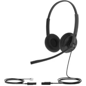 Diadema Alǭmbrica YHS34 Dual de Yealink QD a RJ9 con Almohadillas de Esponja