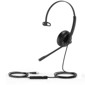 Diadema Alǭmbrica UH34 Mono de Yealink Certificada con Microsoft Teams con Almohadillas de Cuero