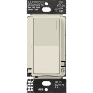 Placa de pared 1 espacio, para atenuador (dimmer), apagador ó control remoto inalámbrico LUTRON.