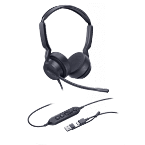 Diadema Alǭmbrica Yealink UH42 Dual con Audio HD y Conectividad USB-C/A Certificada con Microsoft Teams