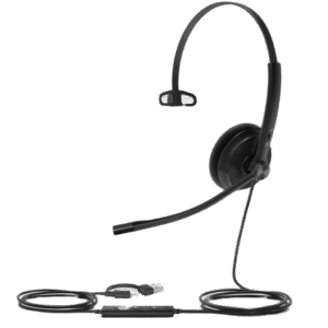 Diadema Alǭmbrica UH34 Lite Mono Teams de Yealink USB-C/A con Almohadillas de Espuma