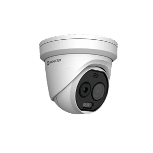 (HIKMICRO) Turret IP Bi-espectral (TǸrmica + ??ptica) / Lente TǸrmico 2.1 mm (256 X 192) / Lente ??ptico 2.2 mm (5 Megapixel) / Detecci??n de Temperatura (-20??C a 650??C) / IA con GUANLAN / Dual Light (30 mts IR + 30