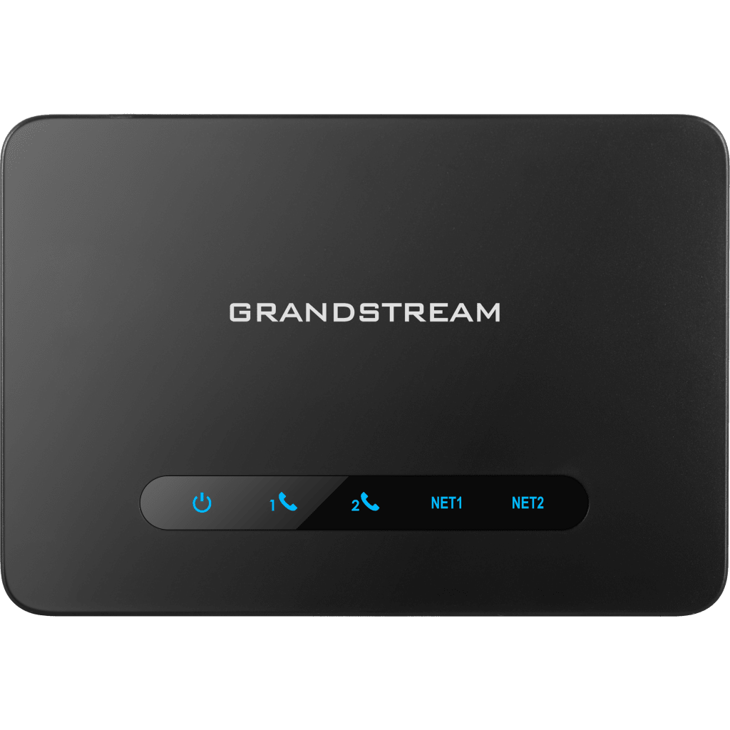 Adaptador de TelǸfono Anal??gico ATA 2 Puertos FXS (Conectar TelǸfono Anǭlogo) con Router NAT Gigabit / Compatible SIP / Cifrado AES Reforzado / Calidad de Voz HD / Soporta Fax T.38 / Router NAT Alto Rendimiento