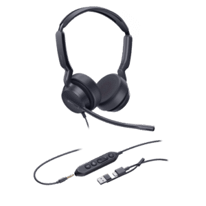 Diadema Alǭmbrica UH42 SE Dual de Yealink Certificada para Microsoft Teams con USB-C/A