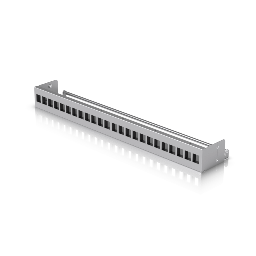 UACC Rack Patch Panel Blank 24 Puertos - Panel Patch Keystone 1U con Barra de Gesti?n de Cables y Est?tica Uniforme