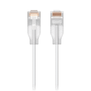 Patchcord UniFi Etherlighting? de 30 cm (11.81 Pulgadas), hasta 10G / Soporta hasta PoE+++ / Conector RJ45 Transparente para Mejores Efectos de Luz con Switches USW PRO MAX
