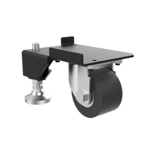Kit de Ruedas y Niveladores para Gabinetes Trabajo Pesado 3000 lbs (1361 kg) / Material Compuesto Negro / Ruedas Giratorias 360° / Acero Dulce con Recubrimiento en Polvo / Dimensiones 11.9 x 16.4 x 10.1 cm