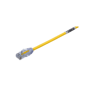 Cable de Parcheo UTP Cat6A, CM/LSZH, Diámetro Reducido (28AWG), Color Amarillo, 0.61 Metros (2 Pies)