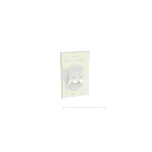 Placa de Pared Vertical Cl?sica, Salida Para 2 Puertos Mini-Com Inclinados, Con Espacios Para Etiquetas, Color Blanco