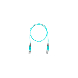 Jumper de Fibra Optica Multimodo 50/125 OM4, LC-LC Duplex, OFNR (Riser), Color Aqua, 30 Metros (98.43 Pies)