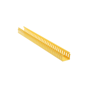 Canaleta Ranurada de PVC sin Tapa, Tipo H (Tapa Abisagrada), 2 in de Ancho, 2 in de Alto y 3048 mm de Largo, Color Amarillo