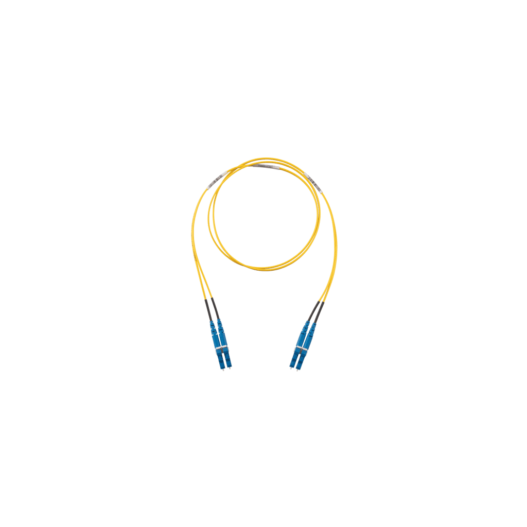 Jumper de Fibra Optica Monomodo 9/125 OS2, LC-LC Duplex, LSZH (Cero Hal?genos), Color Amarillo, 1 Metro (3.28 Pies)